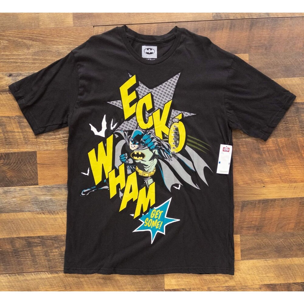 Ecko Unltd Batman Wham T Shirt Mens XL Black DC Comics Pop Art Streetwear NWT